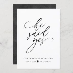 Él dijo la invitación sí simple del compromiso de