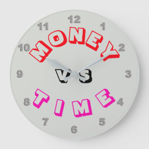 El dinero frente al reloj de pared "Time"