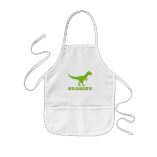 El dinosaurio de T-rex embroma el delantal con