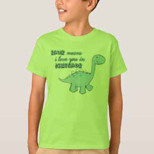 ¡el dinosaurio embroma la camiseta en verde!
