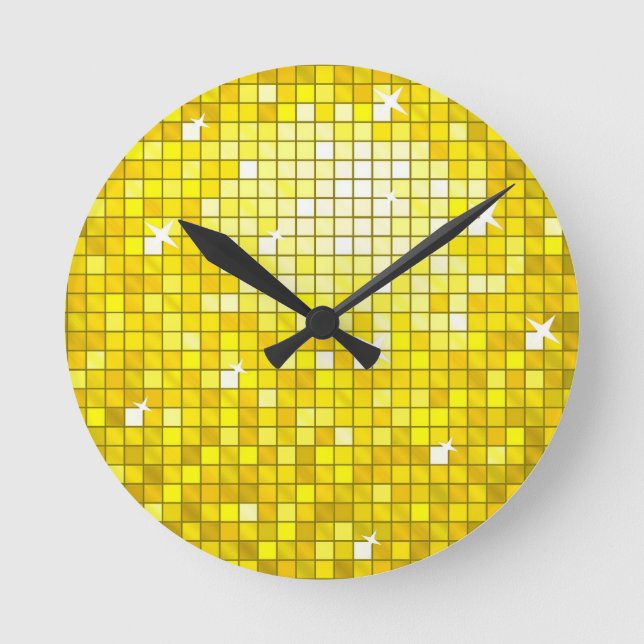 El disco teja el reloj de pared amarillo de la (Anverso)