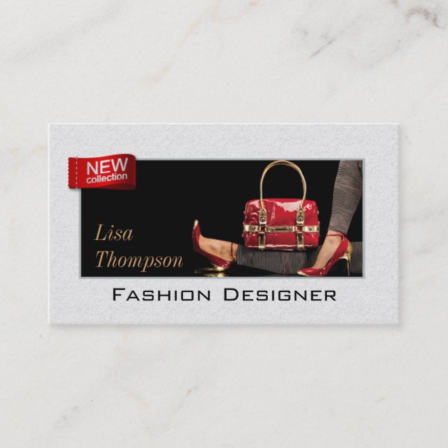 El diseñador de moda calza la tarjeta de la (Anverso)