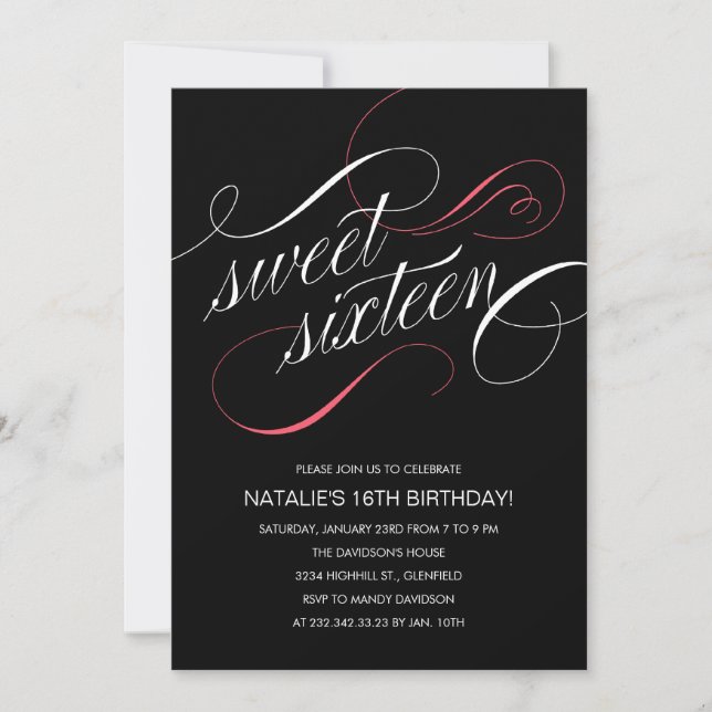 El diseñador negro invita a dieciséis invitaciones (Anverso)