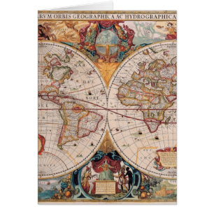 El diseño antiguo del mapa de Viejo Mundo del