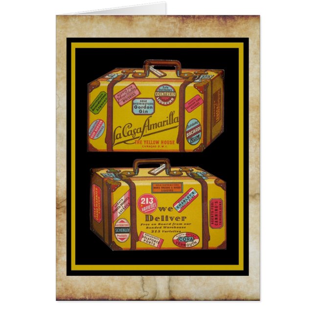 El diseño de un menú kitsch con temática de viajes (Frente)