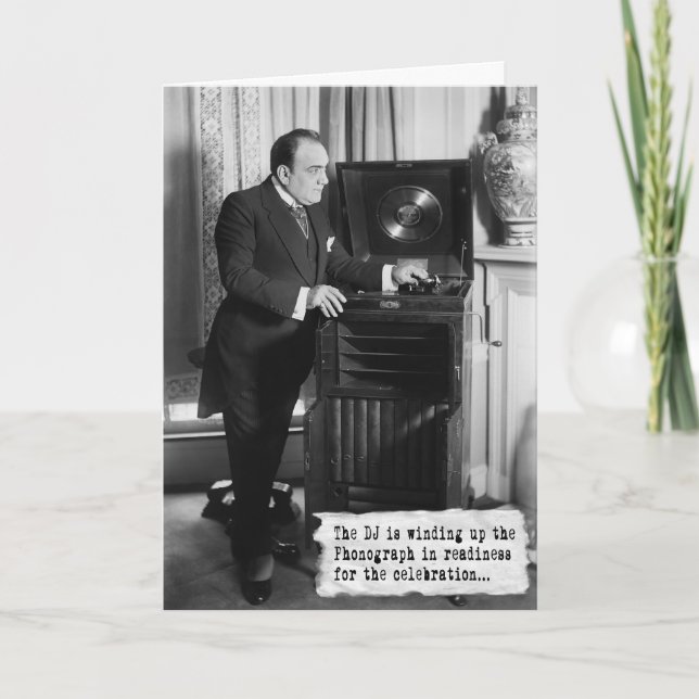 El DJ está listo para la tarjeta de cumpleaños ret (Anverso)