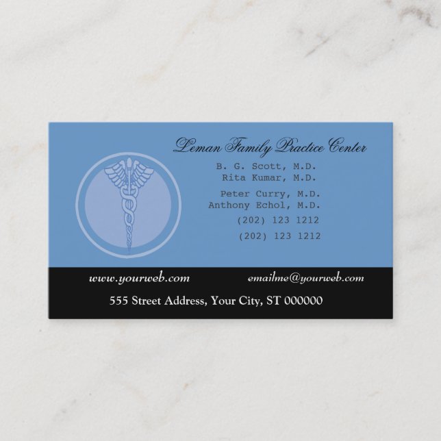 El doctor M.D. Business y cita (Anverso)