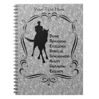 El Dressage es cuaderno de la silueta del jinete