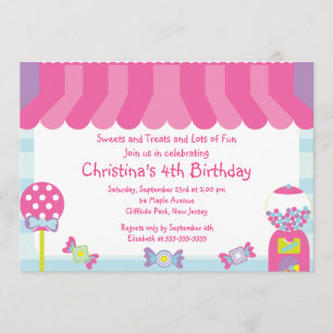 El dulce lindo trata la invitación de la fiesta de