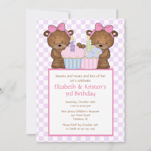 El dulce lleva la invitación del cumpleaños de los (Anverso)