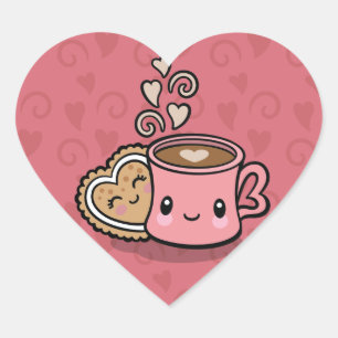 El dulce trata a los pegatinas del corazón