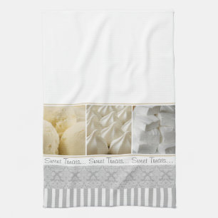 El dulce trata la toalla de cocina de la raya del