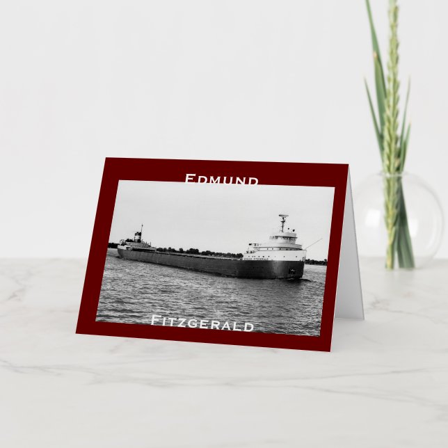 El Edmund Fitzgerald en el río St. Clair (B&W) (Anverso)