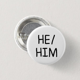 El/él pronoun botón pin pin manuscrito