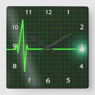 El electrocardiograma agita el reloj de pared