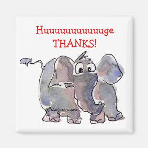 El elefante del dibujo animado le agradece imán