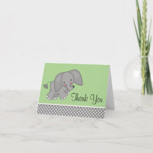 El elefante verde lindo le agradece las tarjetas
