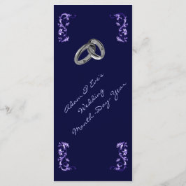 El elegante menú de la cena en boda azul