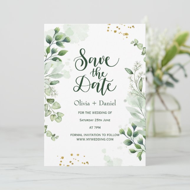 El Elemento De Verdor Guardar La Invitación De Fec (Anverso de pie)