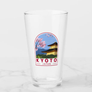 El emblema de viajes retro de Kyoto en Japón