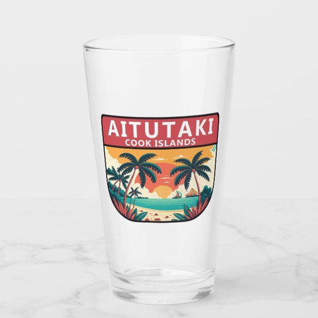 El emblema retro de las islas Cook de Aitutaki (Anverso)