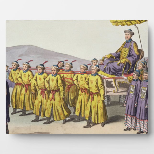 El emperador Ch'ien Lung llevado en Triumph, placa (Frente)