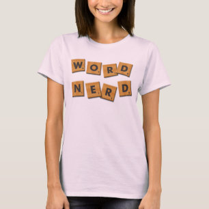 El empollón de la palabra teja la camiseta