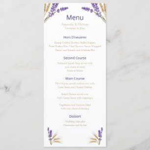El encantador menú Boda Lavender & Wheat