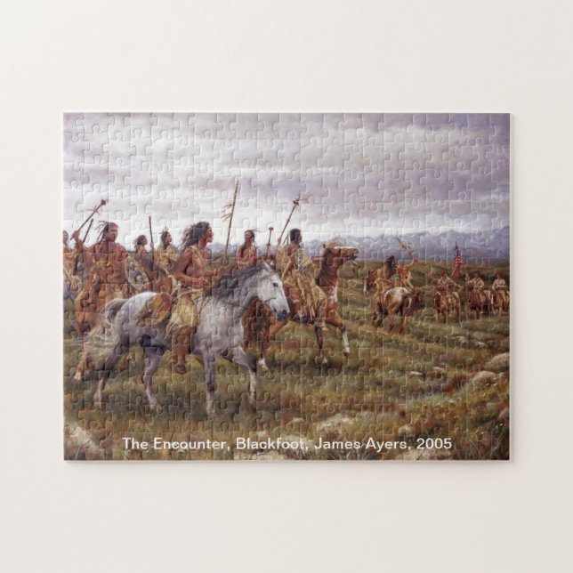 El encuentro, rompecabezas del nativo americano (Horizontal)