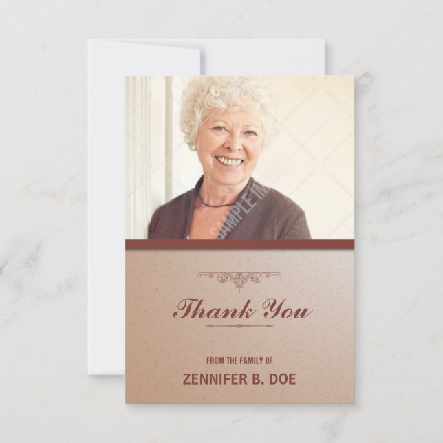 El entierro le agradece tarjeta de la foto (Anverso)