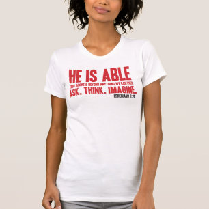 Él es camiseta cristiana capaz de la biblia - roj