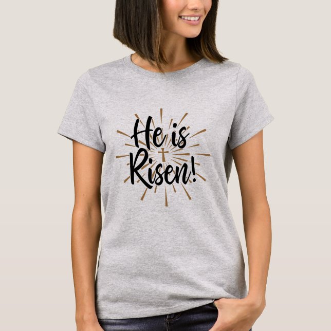 Él es camiseta de Risen (Anverso)