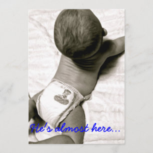 Él es casi aquí invitación de la fiesta de