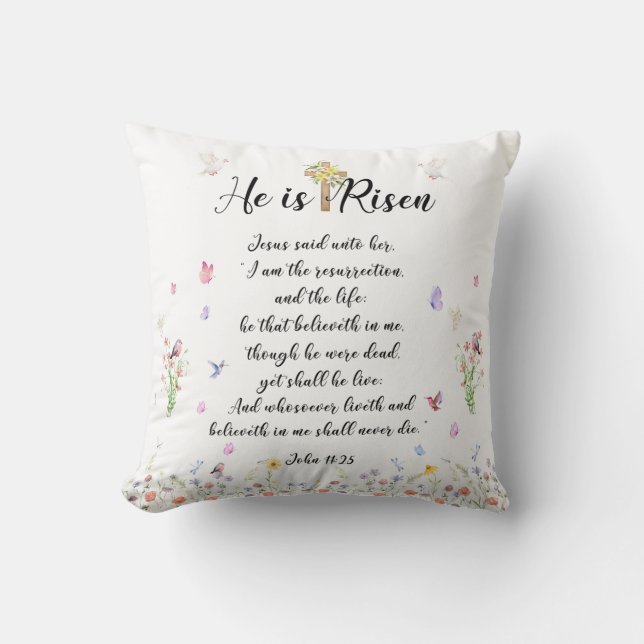 Él es el regalo de Pascua de Almohada de Risen (Anverso)
