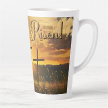 ¡Él es Risen! Taza de café latte