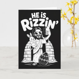 Él es Tarjeta de Pascua Rizzin Gen Z Meme Cristian