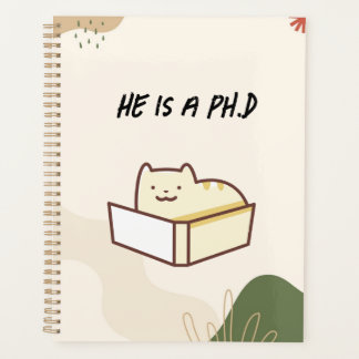 Él es un planificador de doctorado, cuaderno