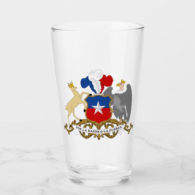 El escudo de armas de Chile Vidrio (Anverso)