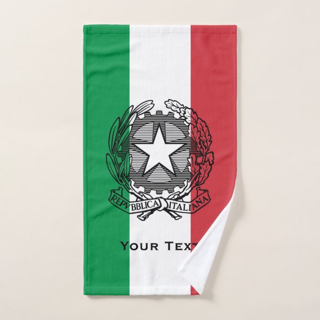 El Escudo italiano Tricolore y su texto (Toalla de mano)