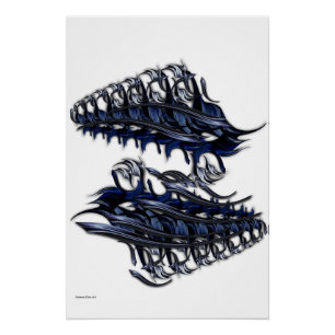 "El espacio azul subrayado" , Poster brillante