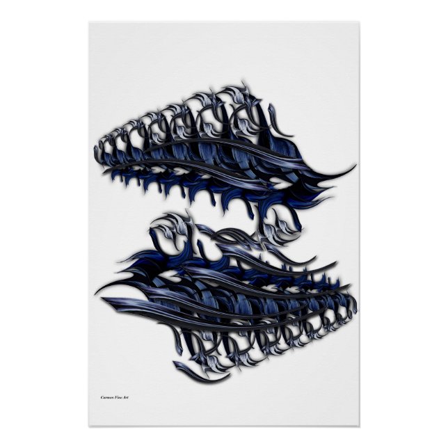 "El espacio azul subrayado" , Poster brillante (Anverso)