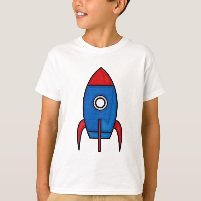 El espacio Rocket retro embroma la camiseta (Anverso)