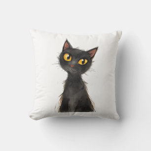 El espeluznante Cojín decorativo Black Cat Hallowe
