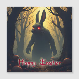 El espeluznante conejito de Pascua en el bosque os