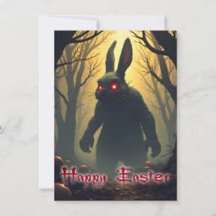 El espeluznante conejito de Pascua en el bosque os