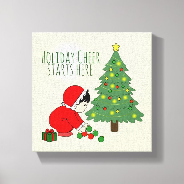 El espíritu navideño comienza aquí - arte de pared (Anverso)