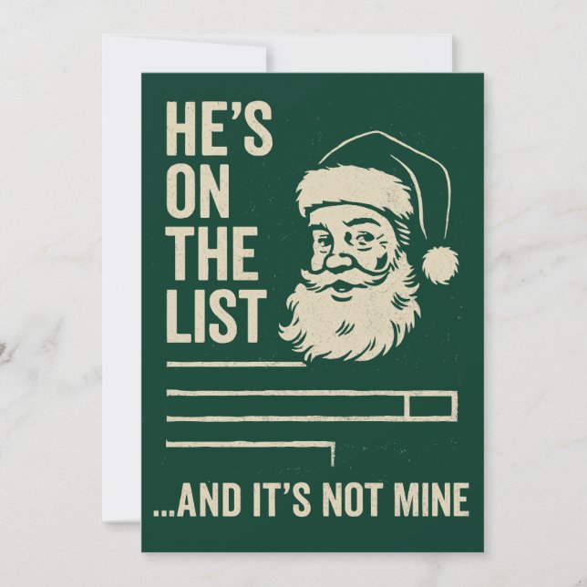 Él Está En La Lista Divertida Navidad (Anverso)