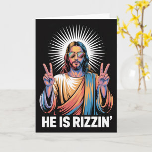Él Está Rizzin' Tarjeta de Pascua Divertida Cristi
