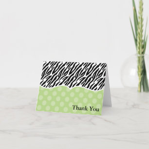 El estampado de zebra le agradece las tarjetas