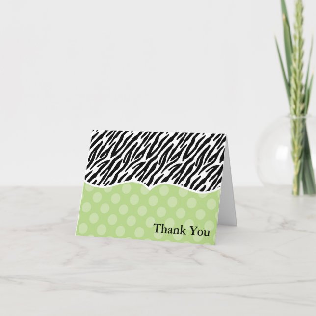 El estampado de zebra le agradece las tarjetas (Anverso)